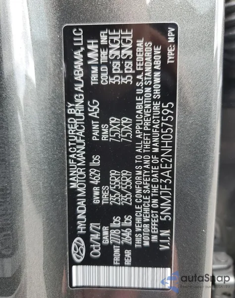 2022 Hyundai Tucson Sel from USA, damaged, VIN 5NMJF3AE2NH057595